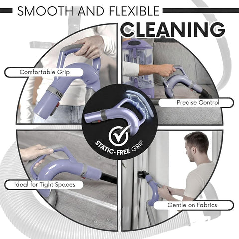 Selgo handle extension reduces static while improving grip during use.