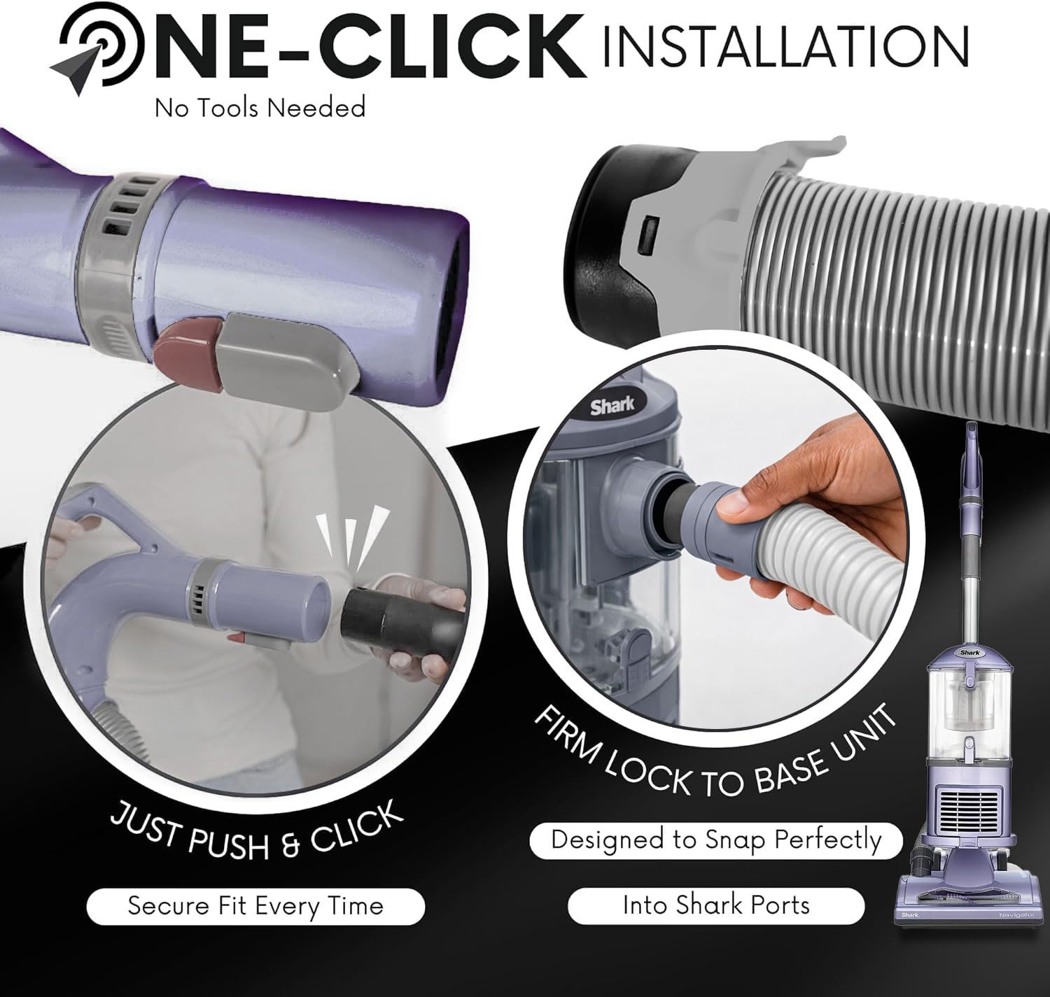 Selgo hose extension with easy click fits NV351 and NV352 for tight corners.
