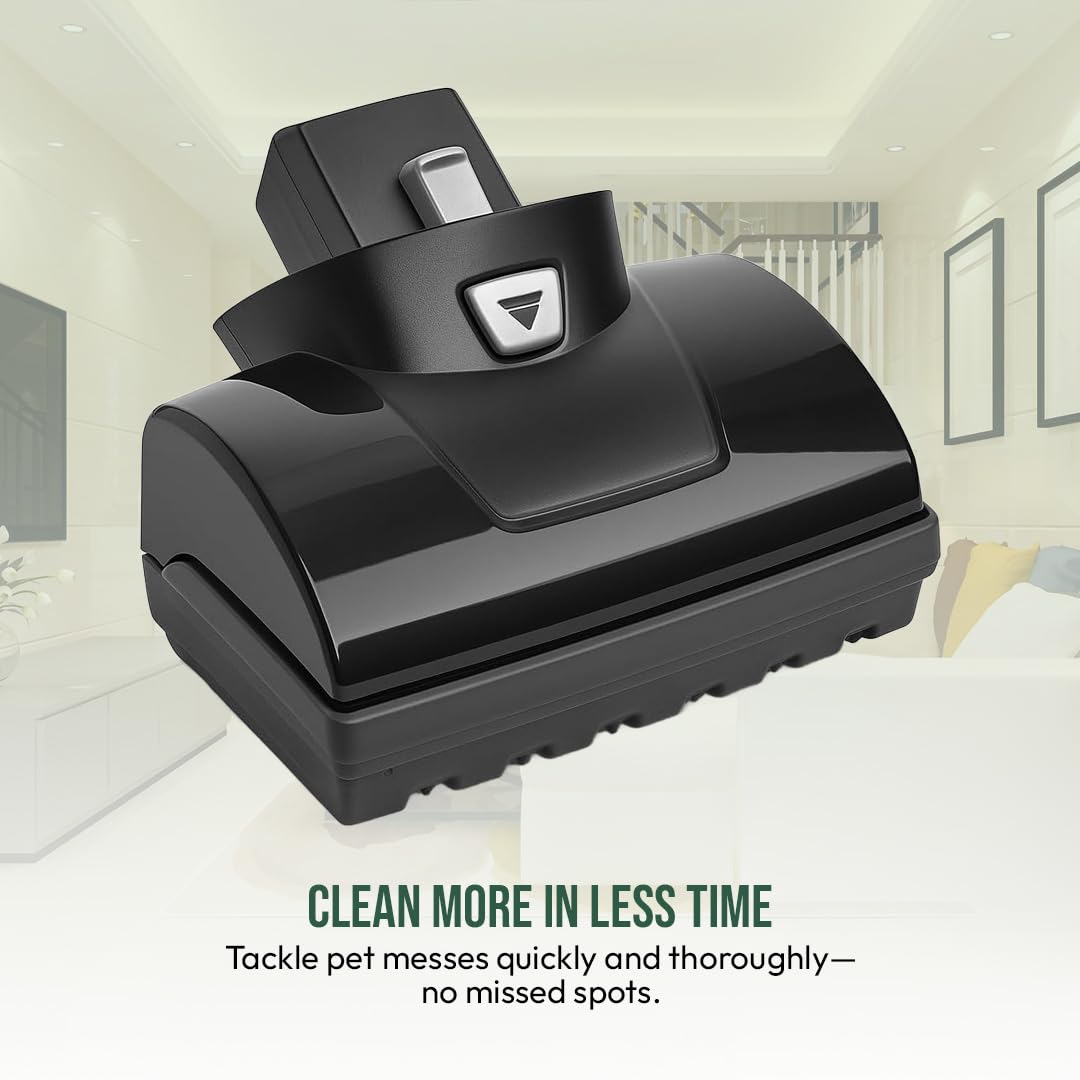 Selgo improved-suction-efficiency foot shows steadier pick-up on upholstery.