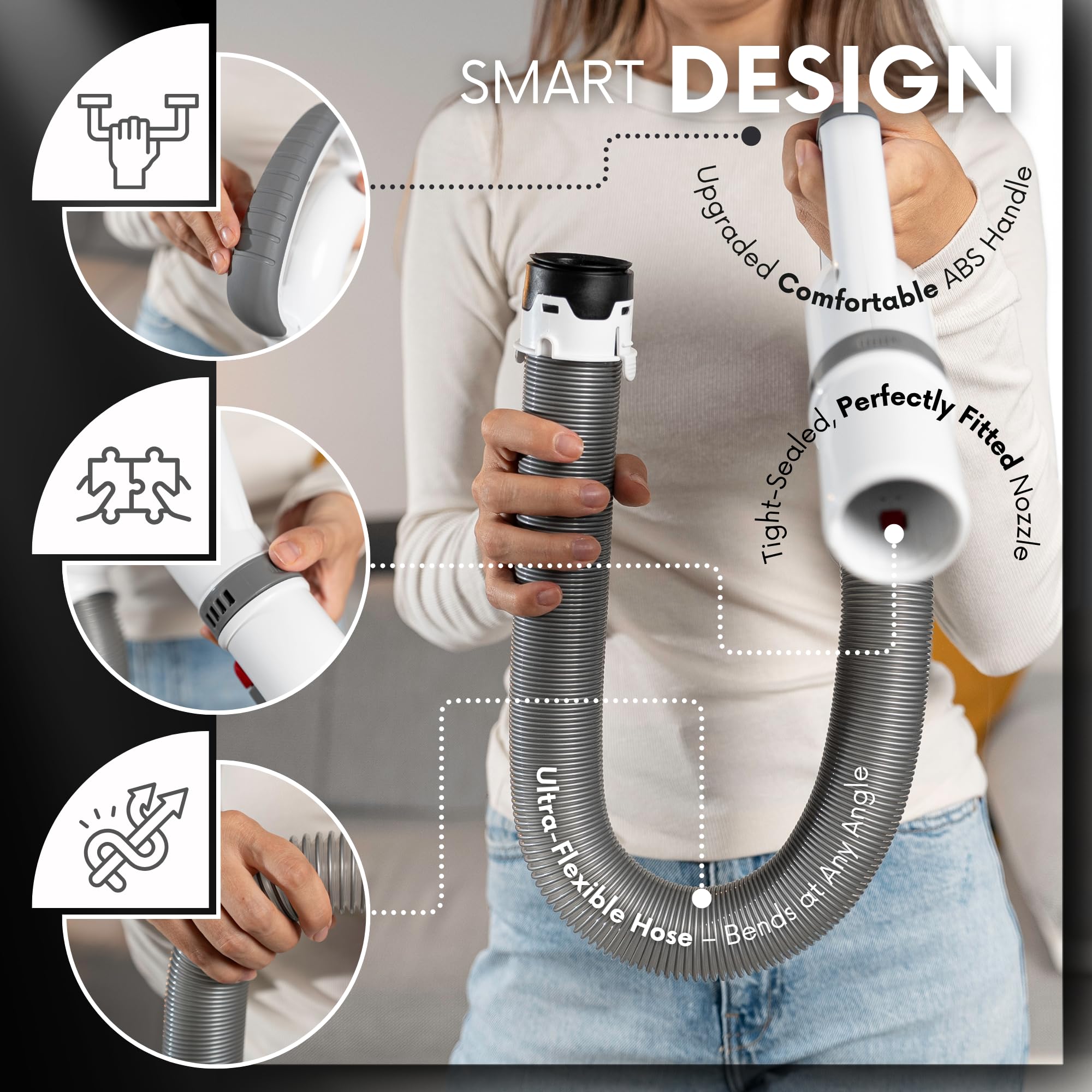 Selgo tangle-free design stays flexible for corners and edges.
