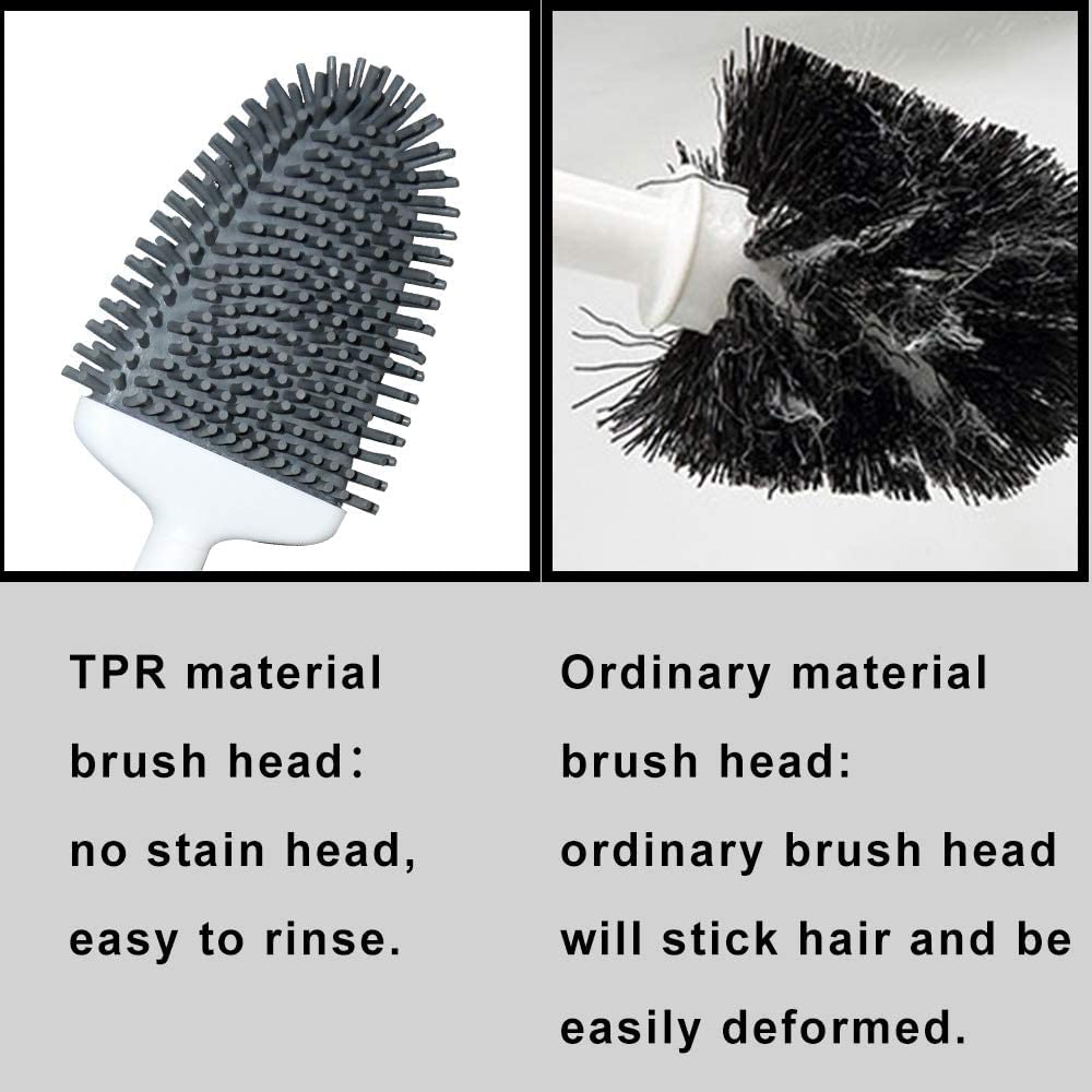 Sellemer bendable brush head reaches under the toilet rim.