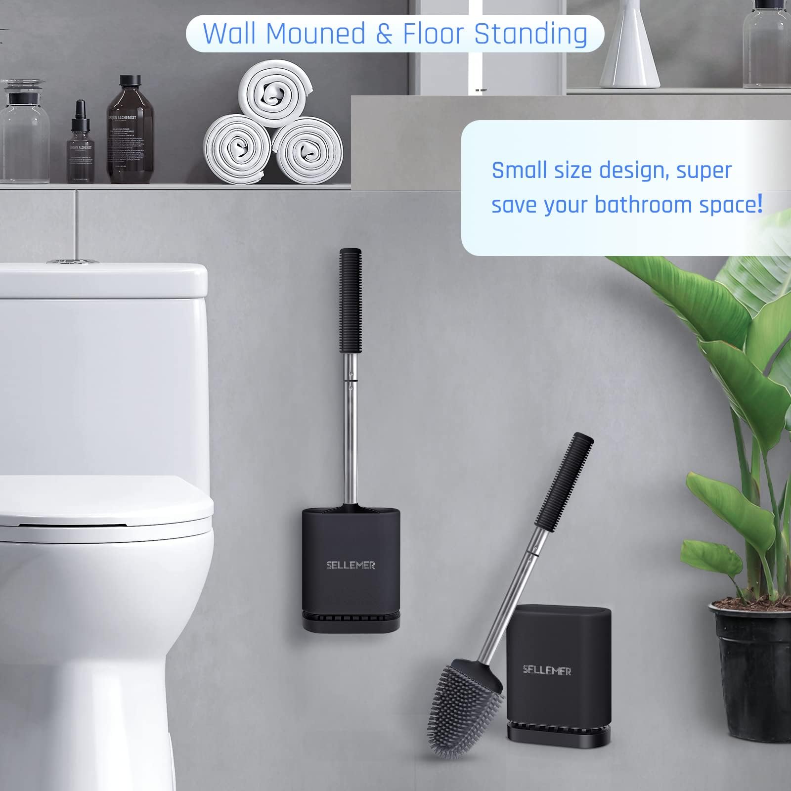 Sellemer compact storage design fits corners and small bathrooms neatly.