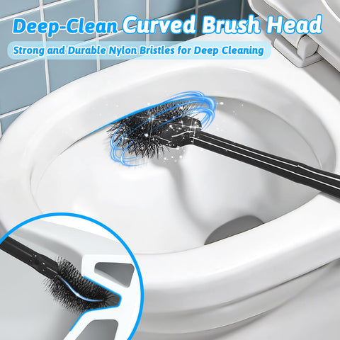 Sellemer curved brush head for deep cleaning under the toilet rim.