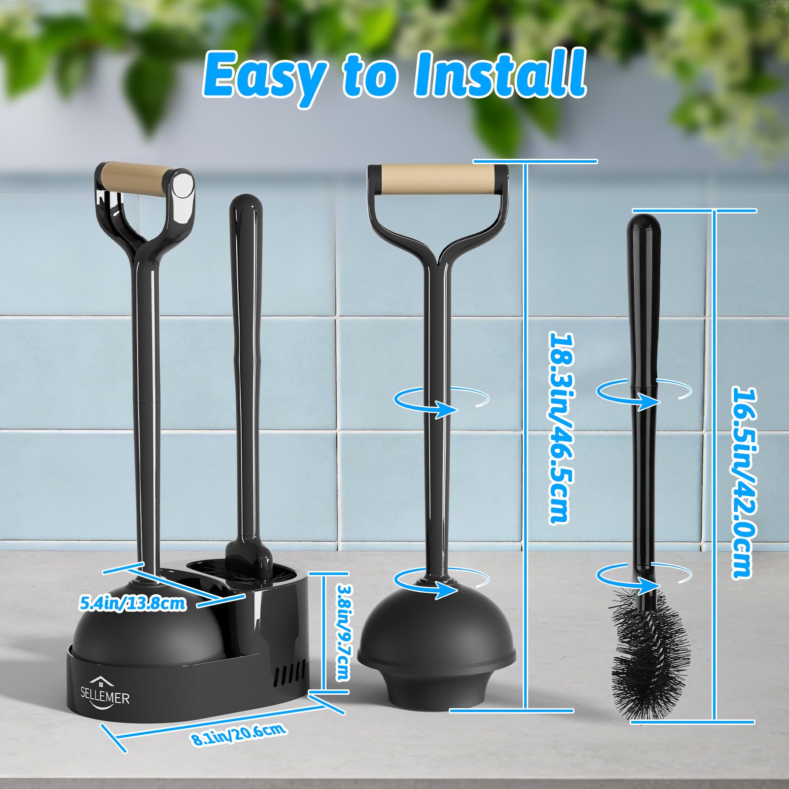Sellemer curved-head brush reaches tight corners for easier maintenance.