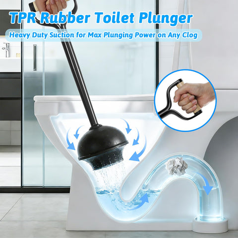 Sellemer heavy-duty plunger delivers strong suction for fast unclogging.