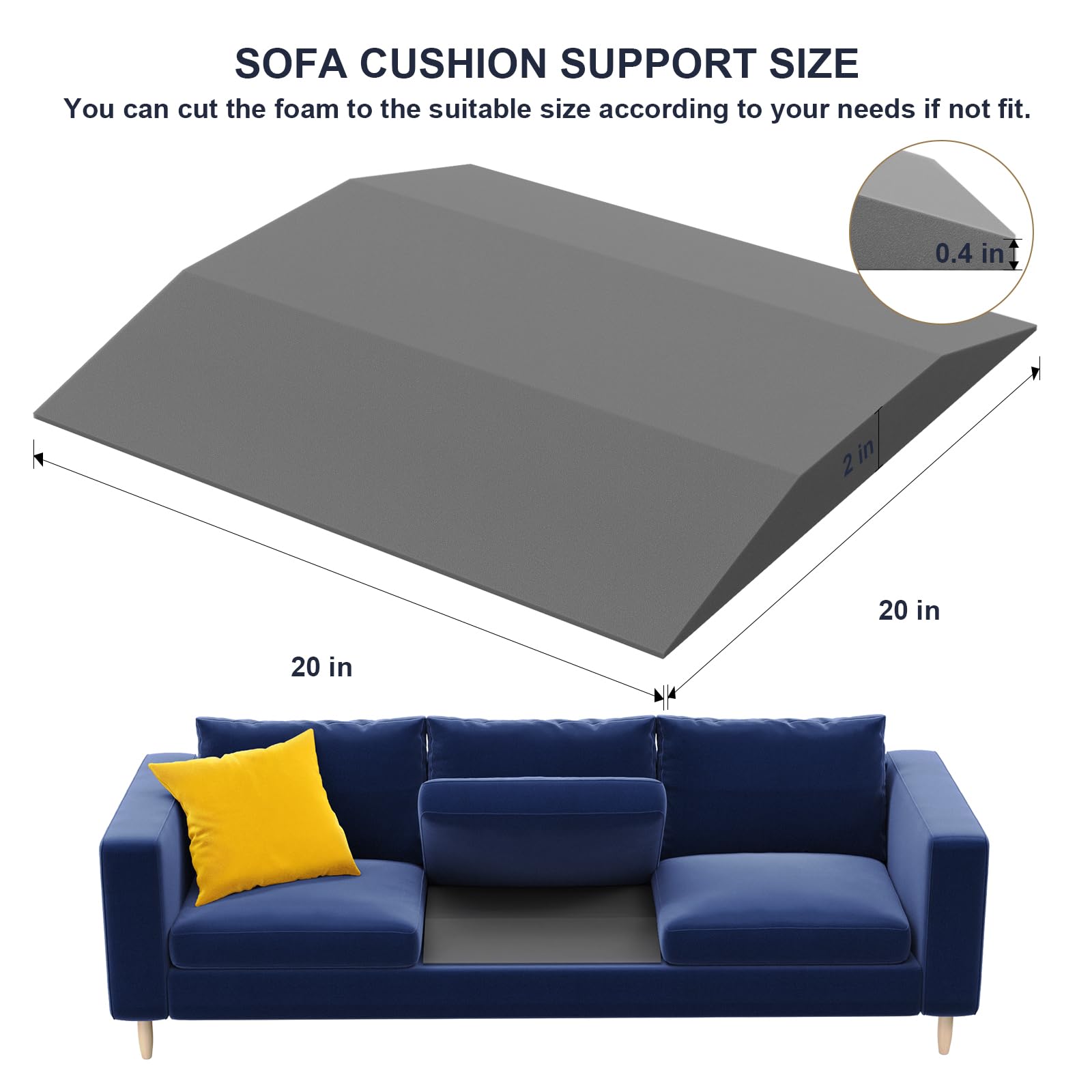 Sellmazon cuttable fit for a precise under-cushion lift.