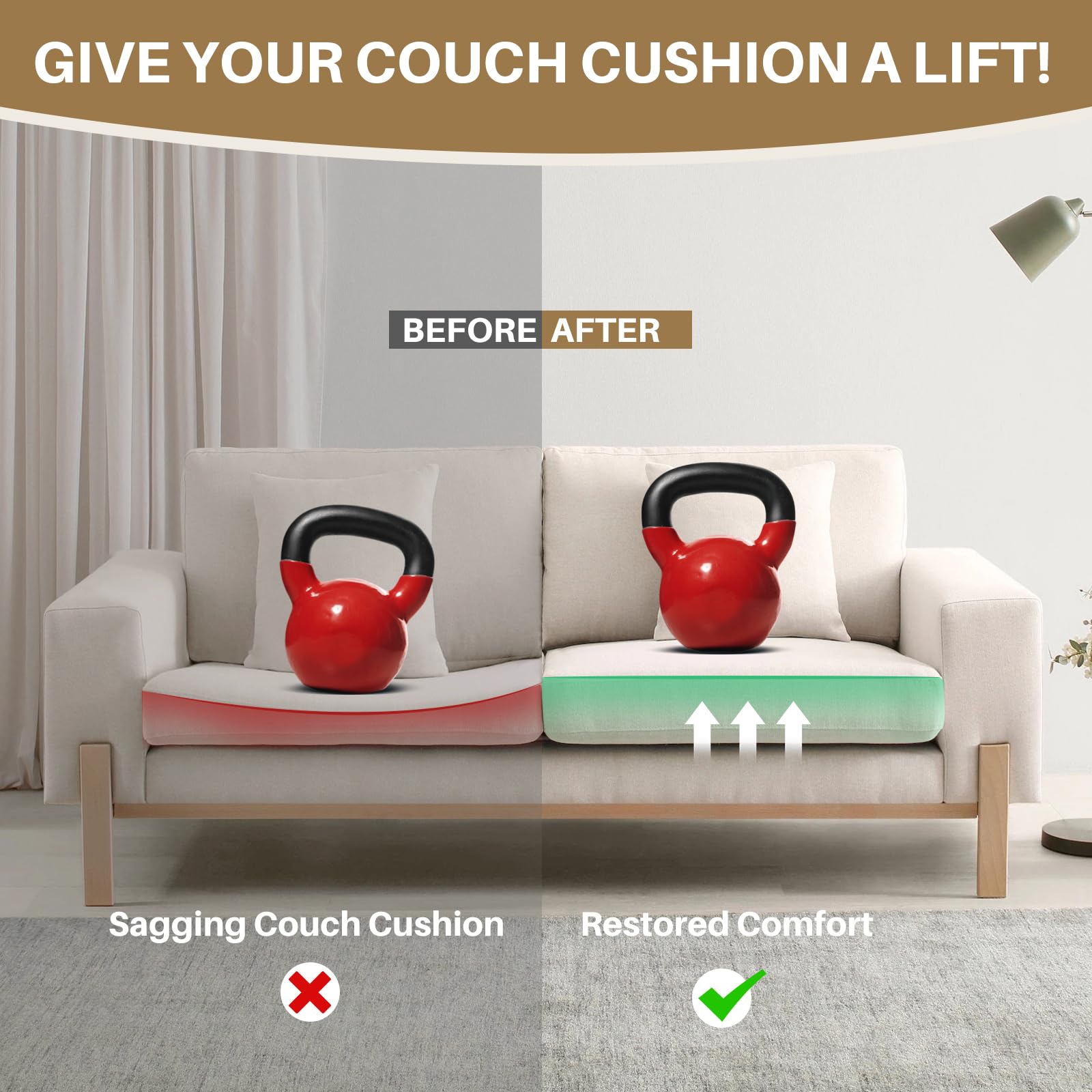 Sellmazon easy install with no tools slips under cushions quickly.
