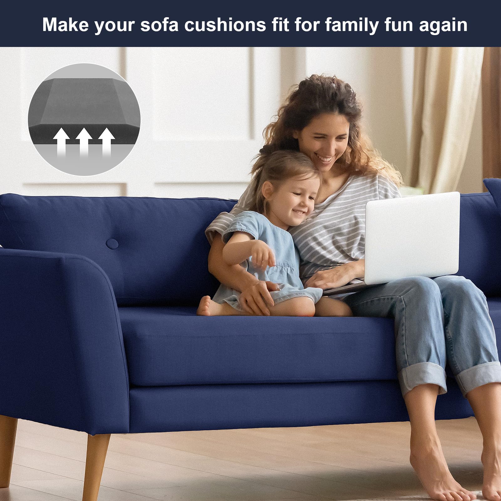 Sellmazon under cushion saver restores seat loft with ease.
