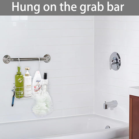 Seltomer shower caddy large basket holds shampoo and conditioner neatly.