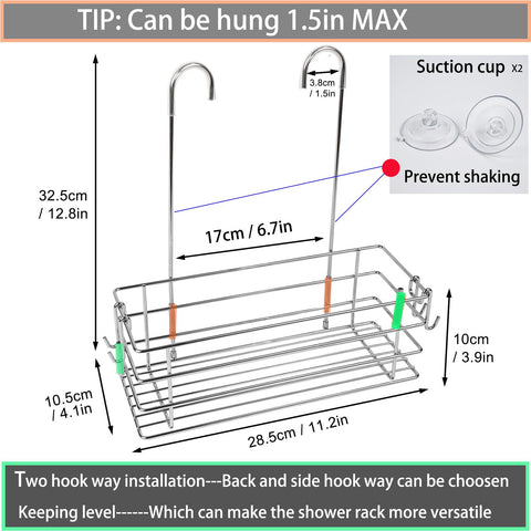 Seltomer shower caddy compact dimensions fit small bathrooms and RVs.