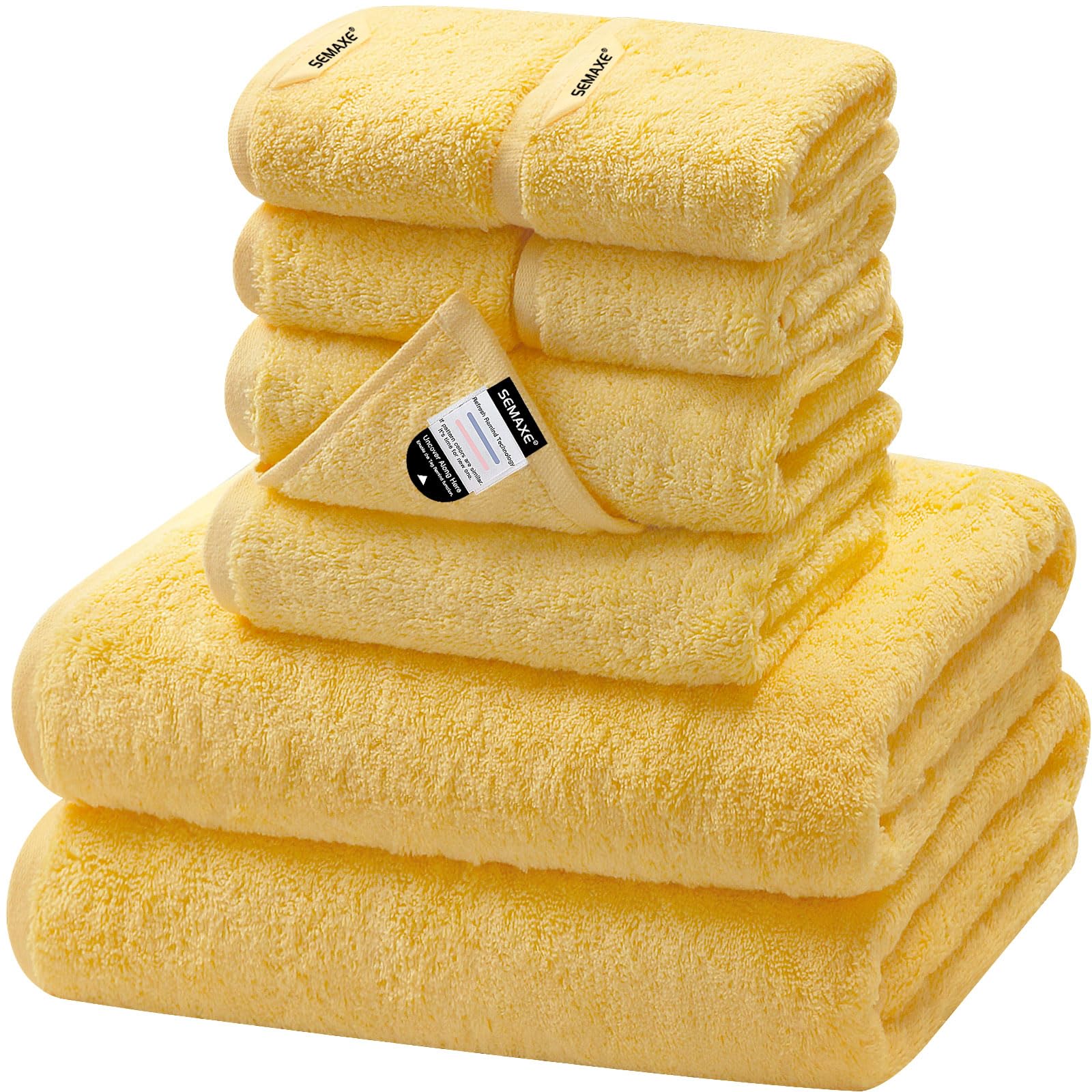 SEMAXE bath towel set front view shows eight pieces for daily use
