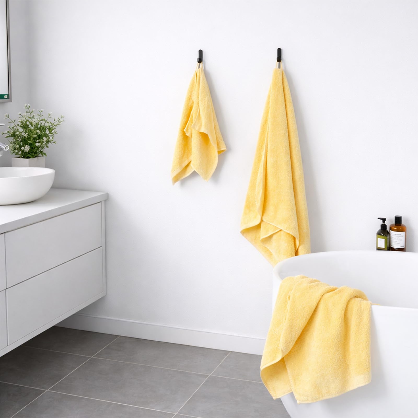 SEMAXE sunny yellow towels brighten bathroom decor and feel cozy