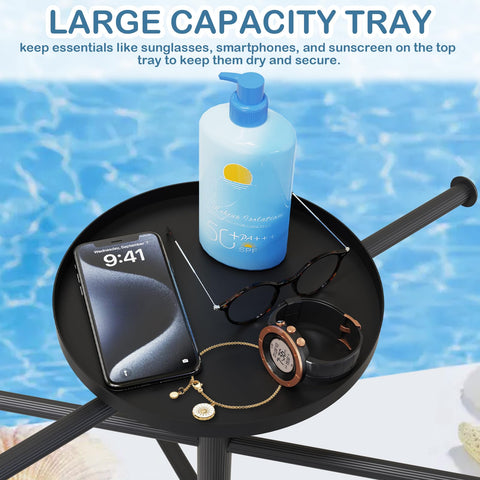 Semoprus free-standing towel rack suits pool and hot tub areas, weather-ready