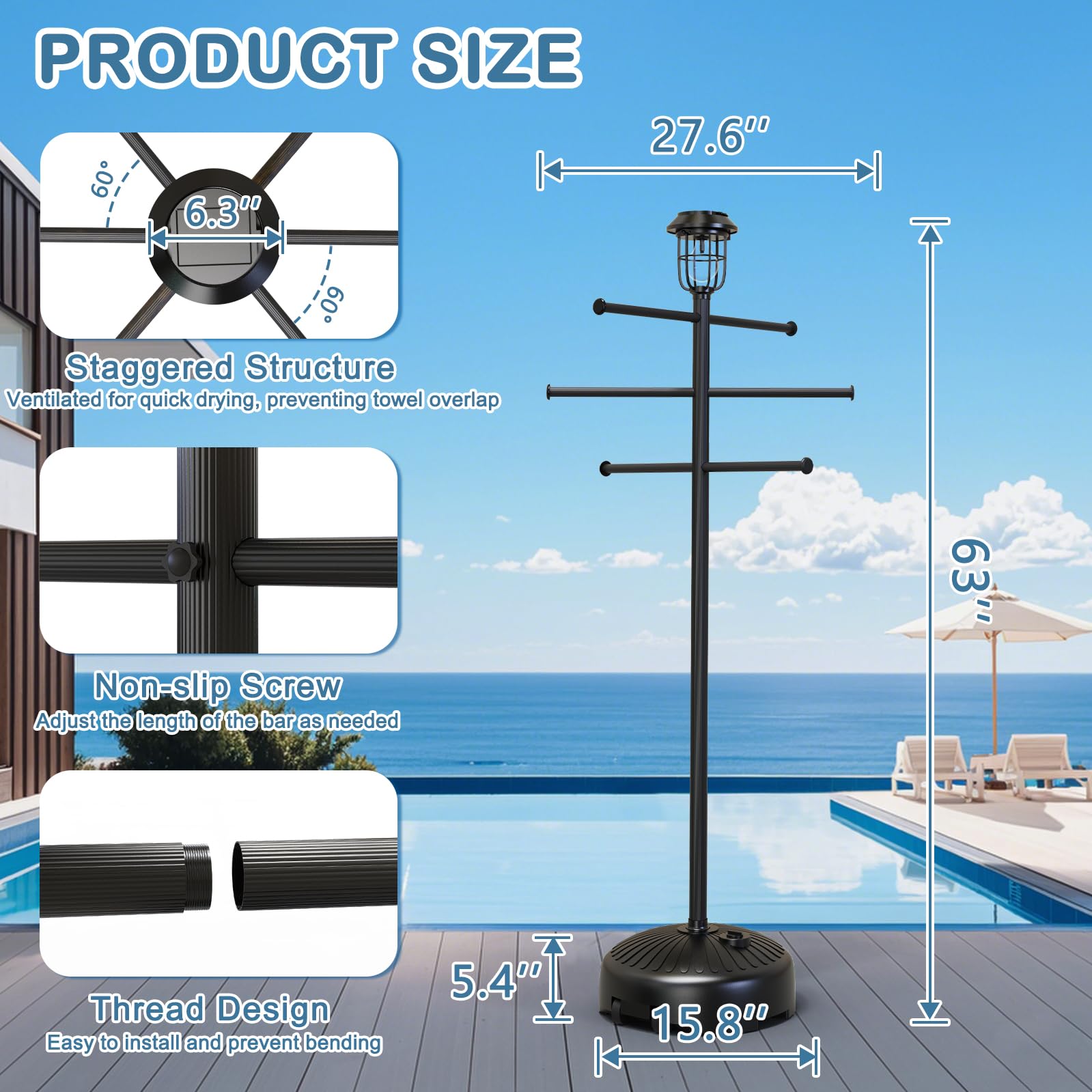 Semoprus thick metal frame delivers durable, long-lasting outdoor use.