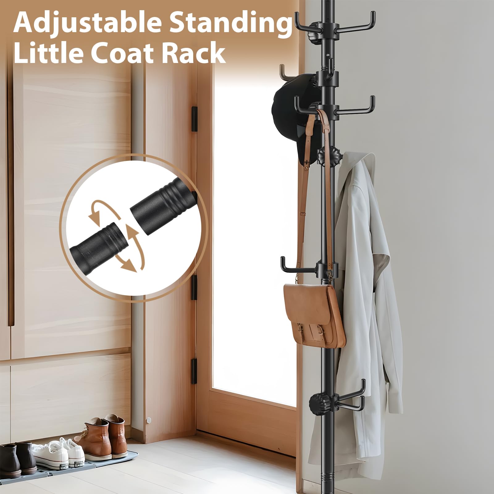 Sempicad Coat Rack with 12 hooks for coats, bags, scarves.