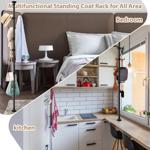 Sempicad Coat Rack in living room with space-saving design.