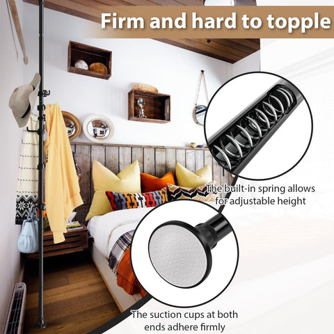 Sempicad Coat Rack non-slip base and top ensure stable upright placement on any floor.