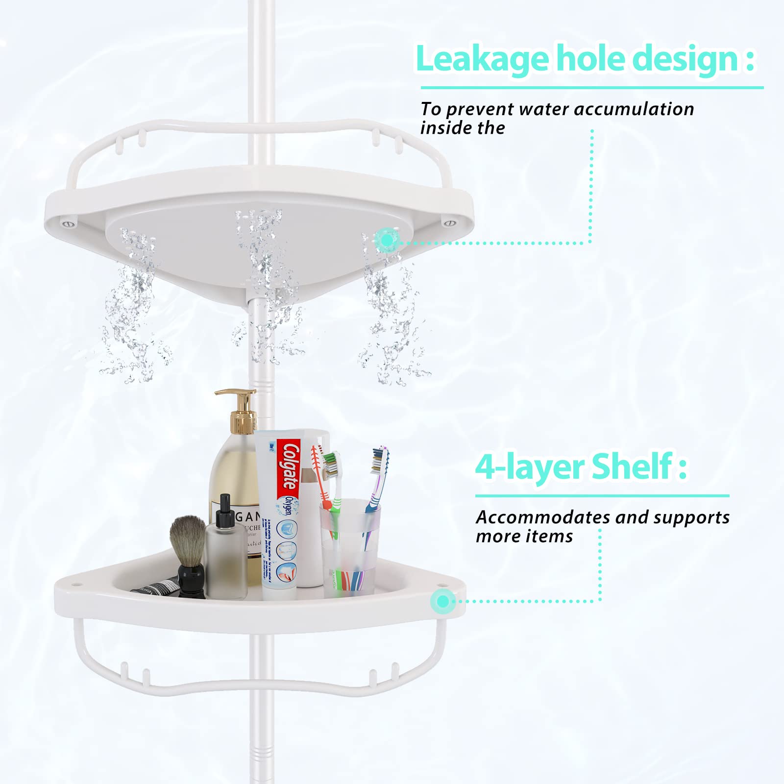 Sempicad sturdy baskets hold toiletries without tipping during daily showers.
