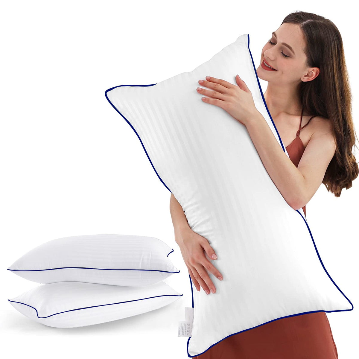 SEMZSOM bed pillows with cooling cover deliver breathable comfort for warm nights.