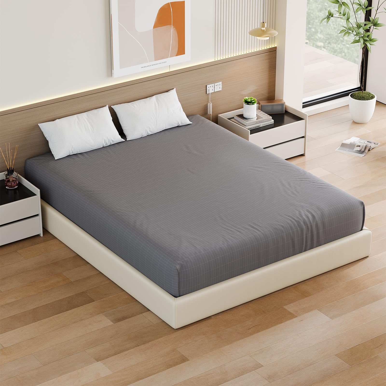 Senedy Health grounding fitted sheet folded neatly for storage after washing
