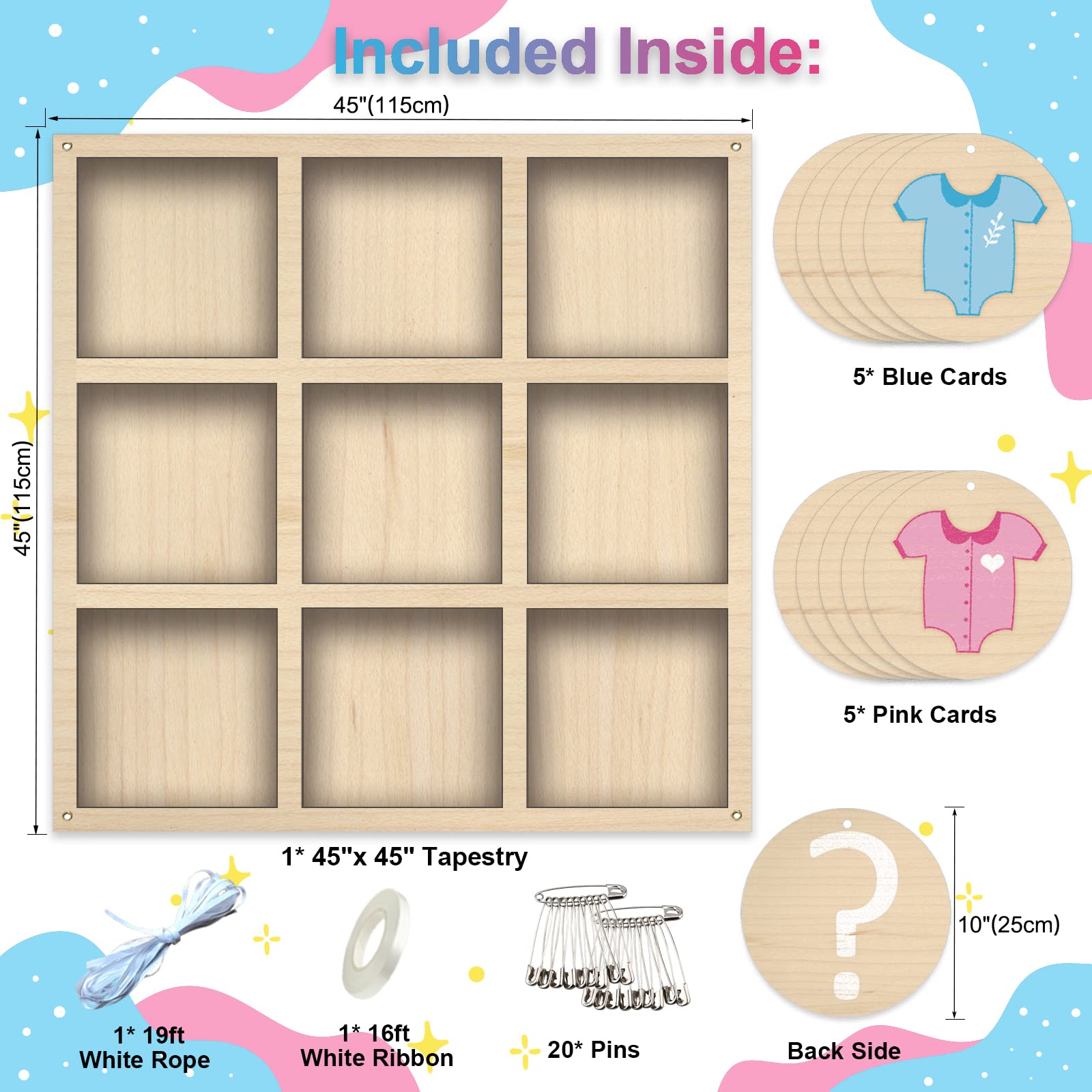 Senfaro pink and blue cards set ready for boy or girl reveal game