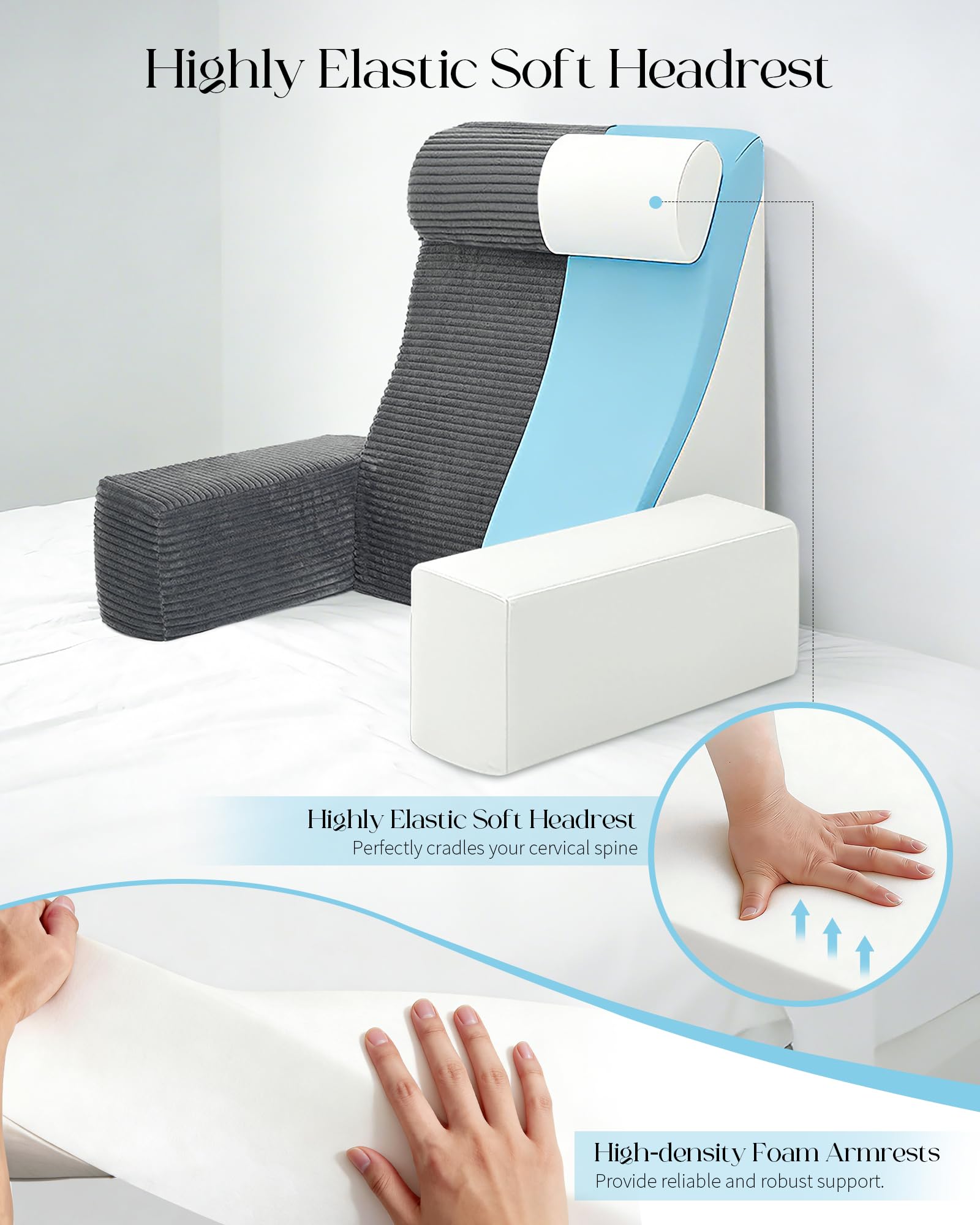 Seniny Reading Pillow armrests provide stable support during reading or gaming