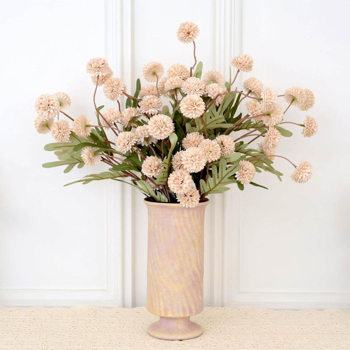 Senjie 12pcs fake kiku stems for easy arrangements and full stems