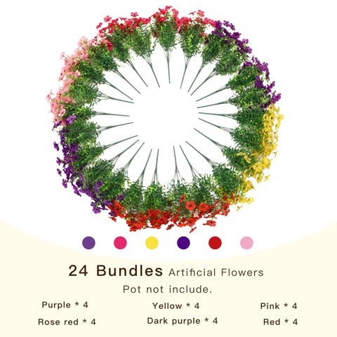 Senjie 14-inch artificial bouquet showing 1.6-inch flower heads.