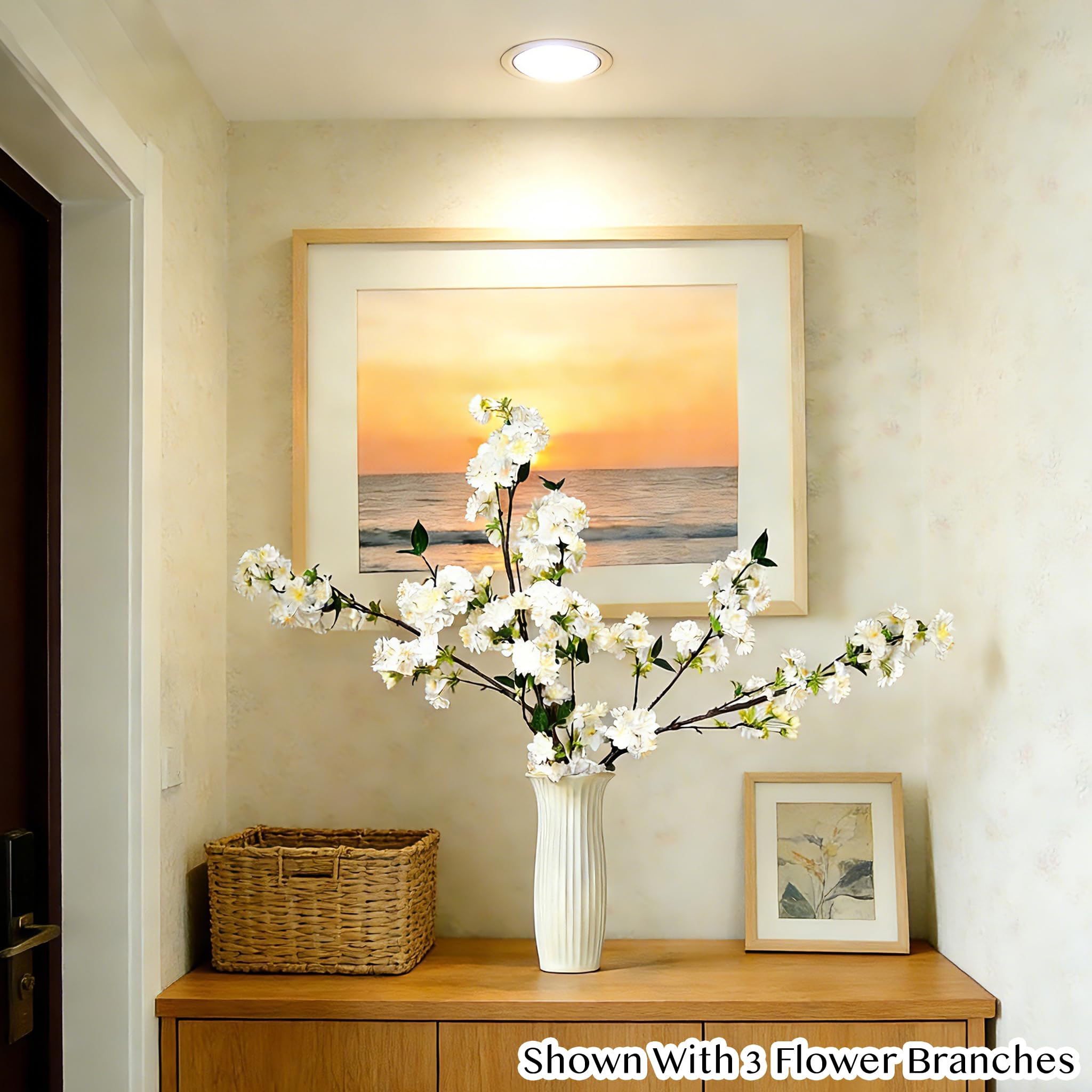 Senjie 3-pack cherry blossom branches for versatile decor setups.