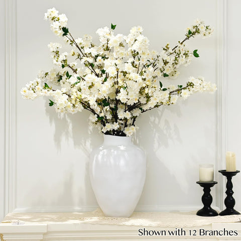 Senjie cherry blossom branches as romantic wedding decor.