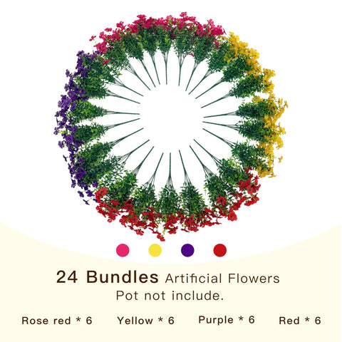 Senjie artificial bouquet measures 14.2 inches for window boxes
