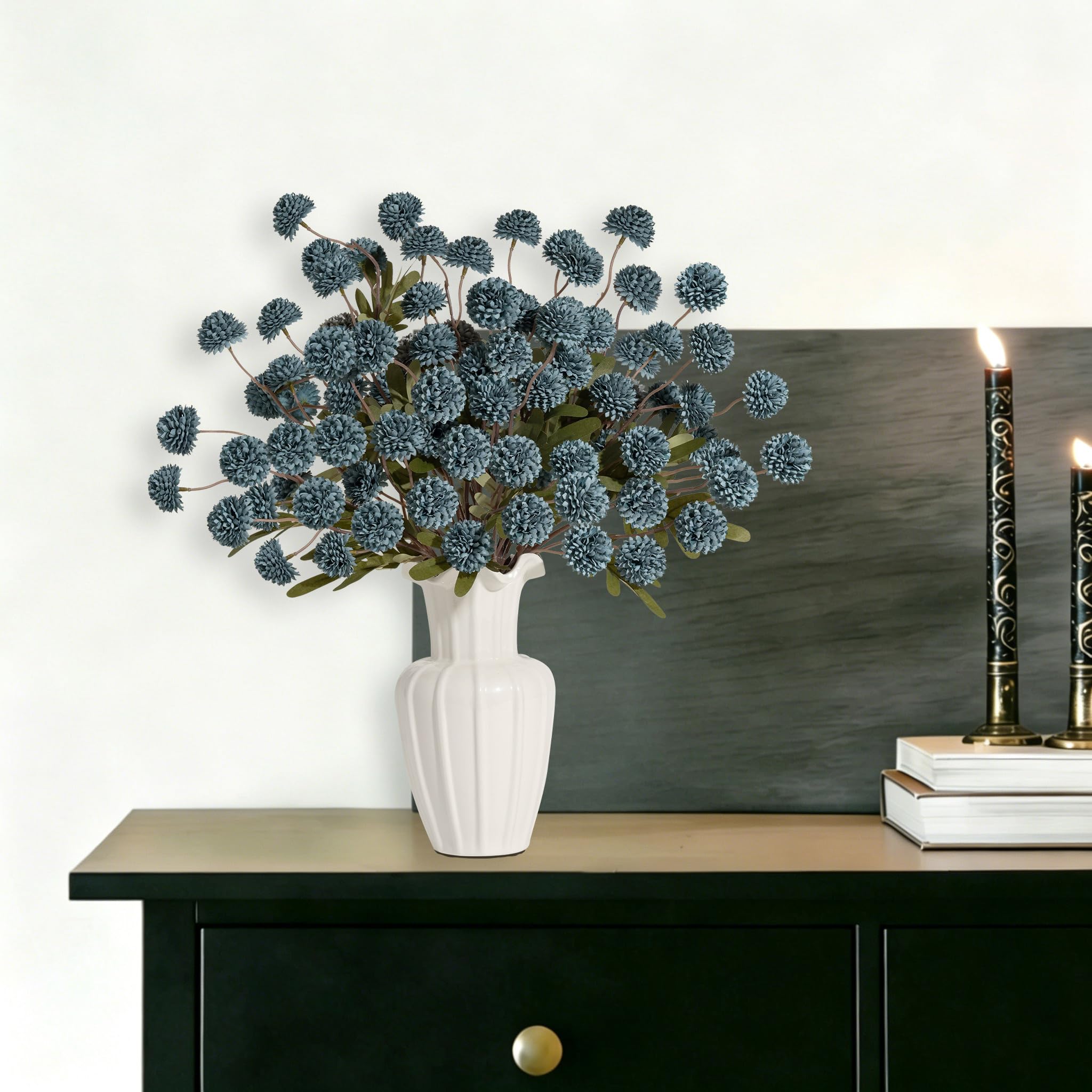 Senjie boho rustic modern indoor decor featuring silk chrysanthemums