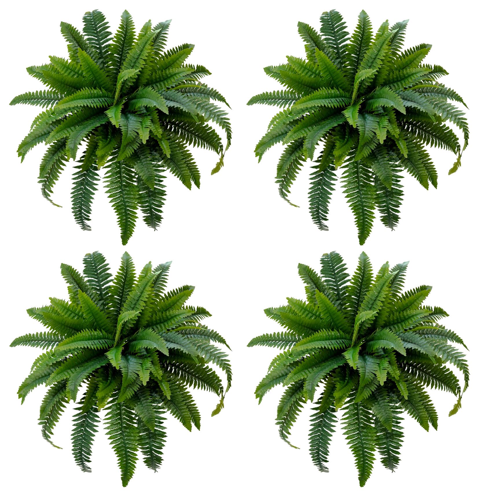 Senjie Boston fern four-set with 55 leaves, 32-inch display for lush outdoor decor.