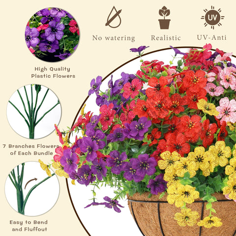 Senjie seven-head flower bundles create a lush, spring-summer focal point on covered porches.