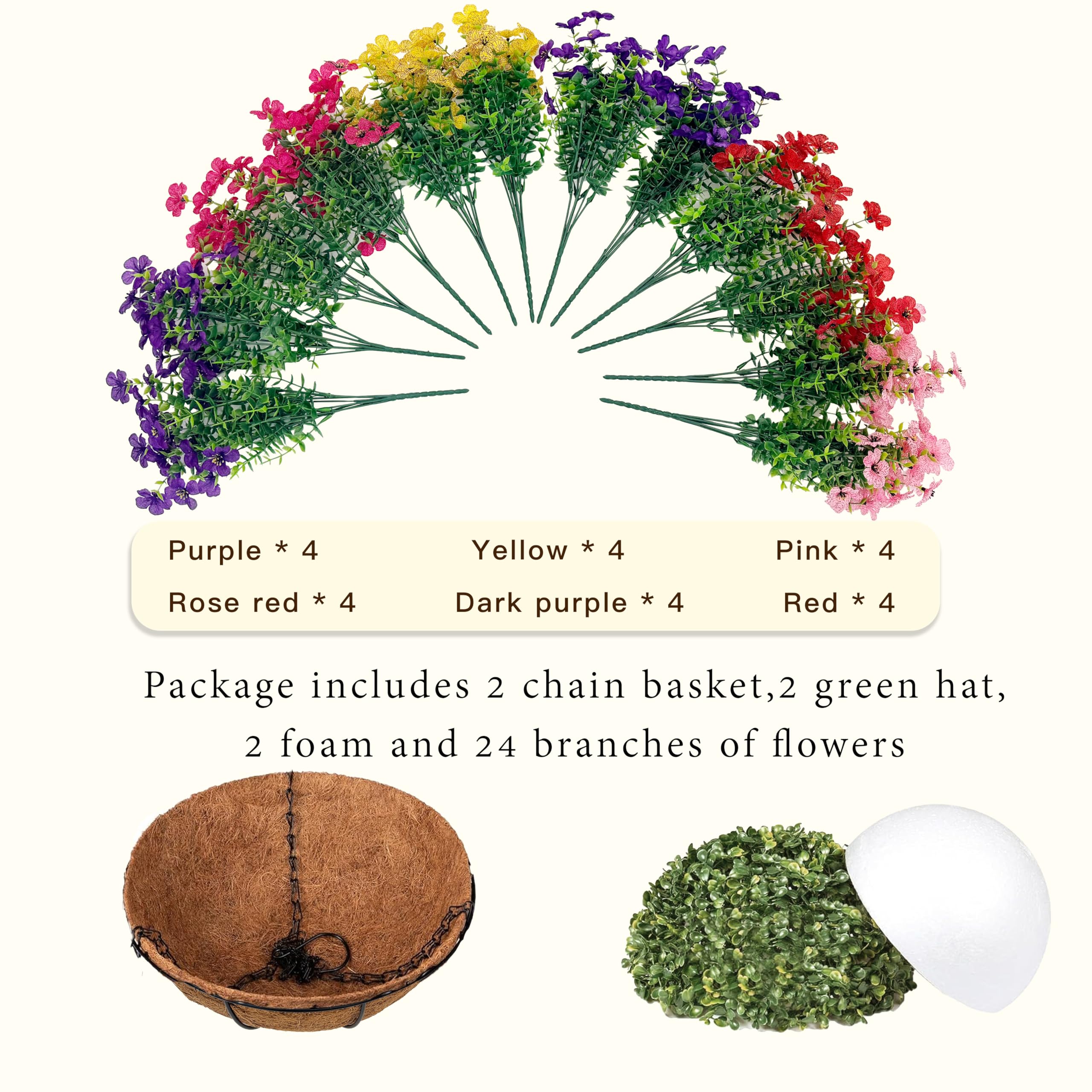 Senjie hanging basket with plant ball assembly simplifies setup for patio or balcony décor.