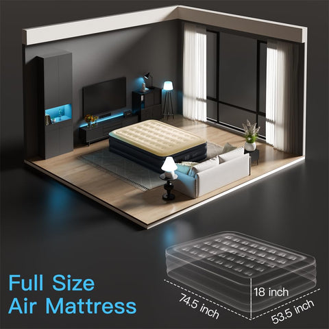 SENNOUL air mattress full travel and guest room-ready usage in home.