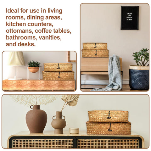 SENONAPO seagrass basket set on shelf for versatile organization