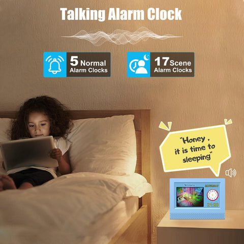 SENXINGYAN kids clock battery backup preserves data during outages.
