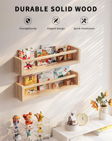 Seocry nursery book shelves installation includes hardware for quick setup and safety.