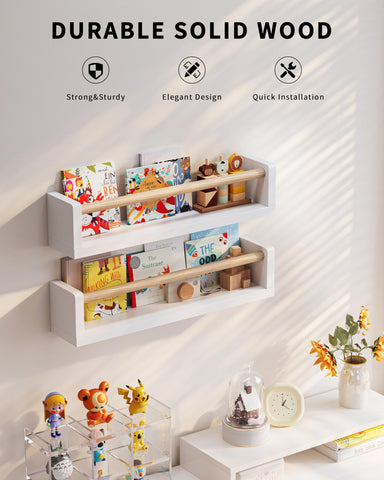 Seocry white wood finish brightens nurseries and pairs with modern decor.