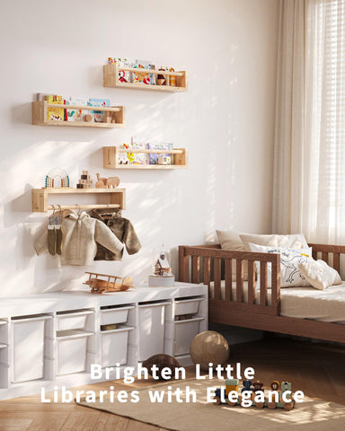 Seocry nursery book shelves sturdy design supports daily use by curious kids.