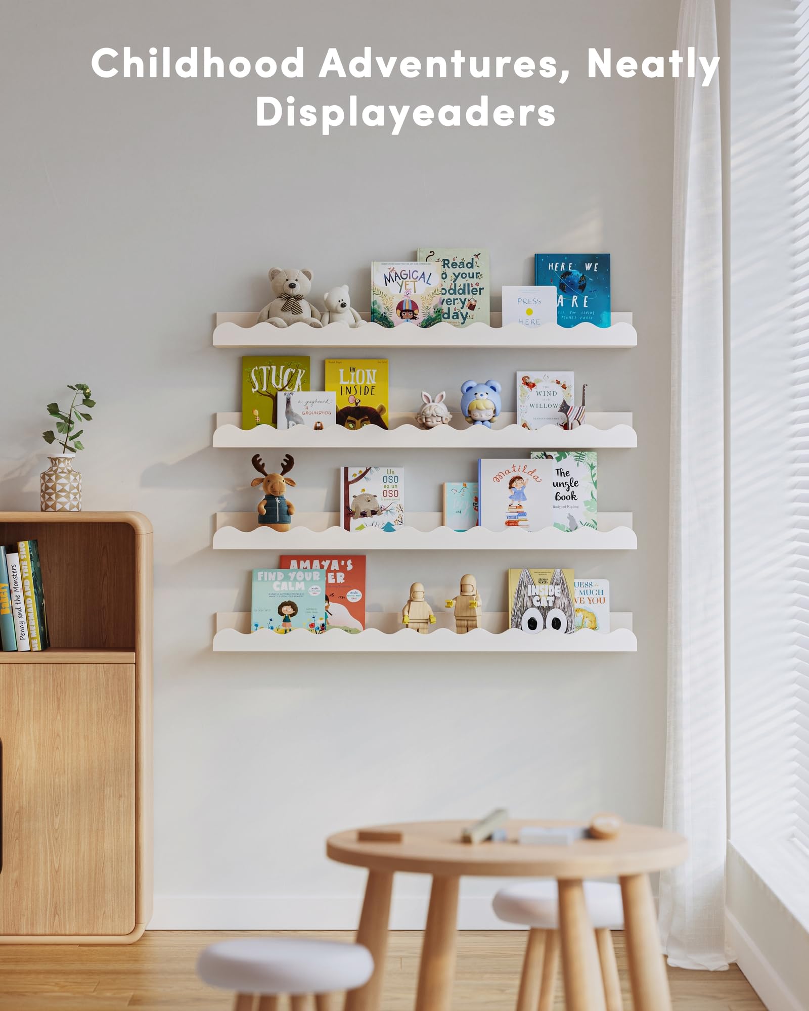 Seocry Nusery Shelves ideal for kid-friendly storage and display