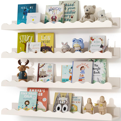 Seocry Nusery Shelves white 23in for organized toy and book storage
