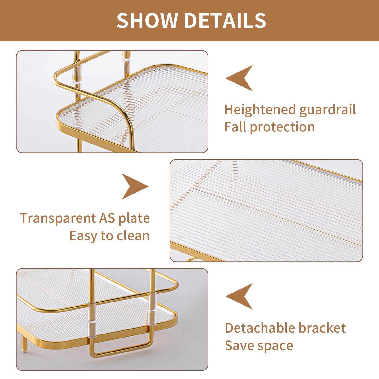 Seoneiro cosmetic skincare storage rack two-layer with ABS trays for durability