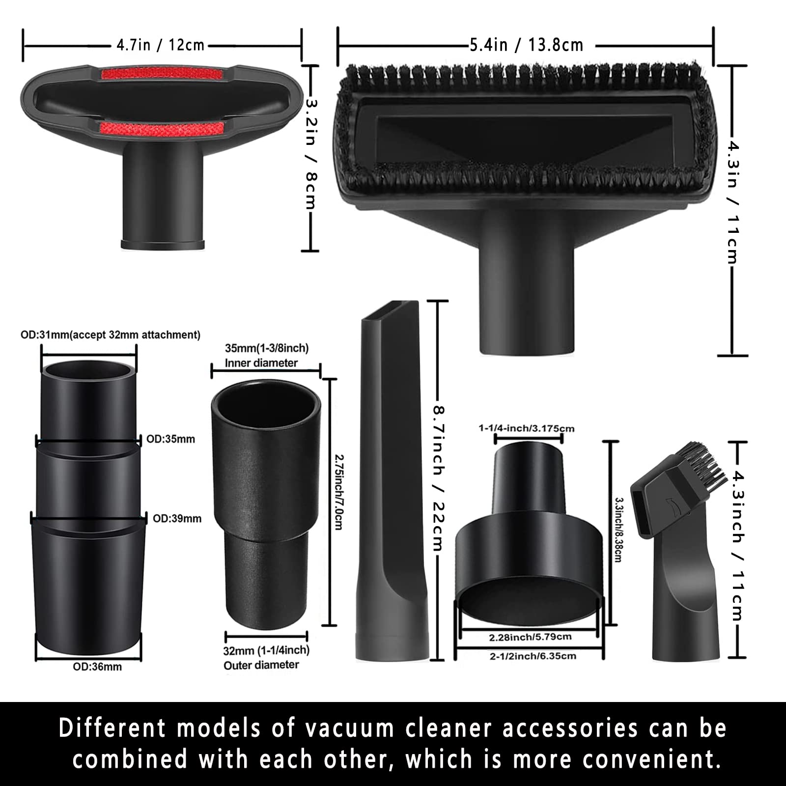 Seovmri hose converter 2.5 to 1.25 inches expands tool compatibility