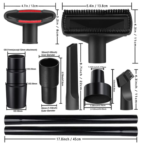 Seovmri two-in-one flat suction tool for tight gaps and flat areas.