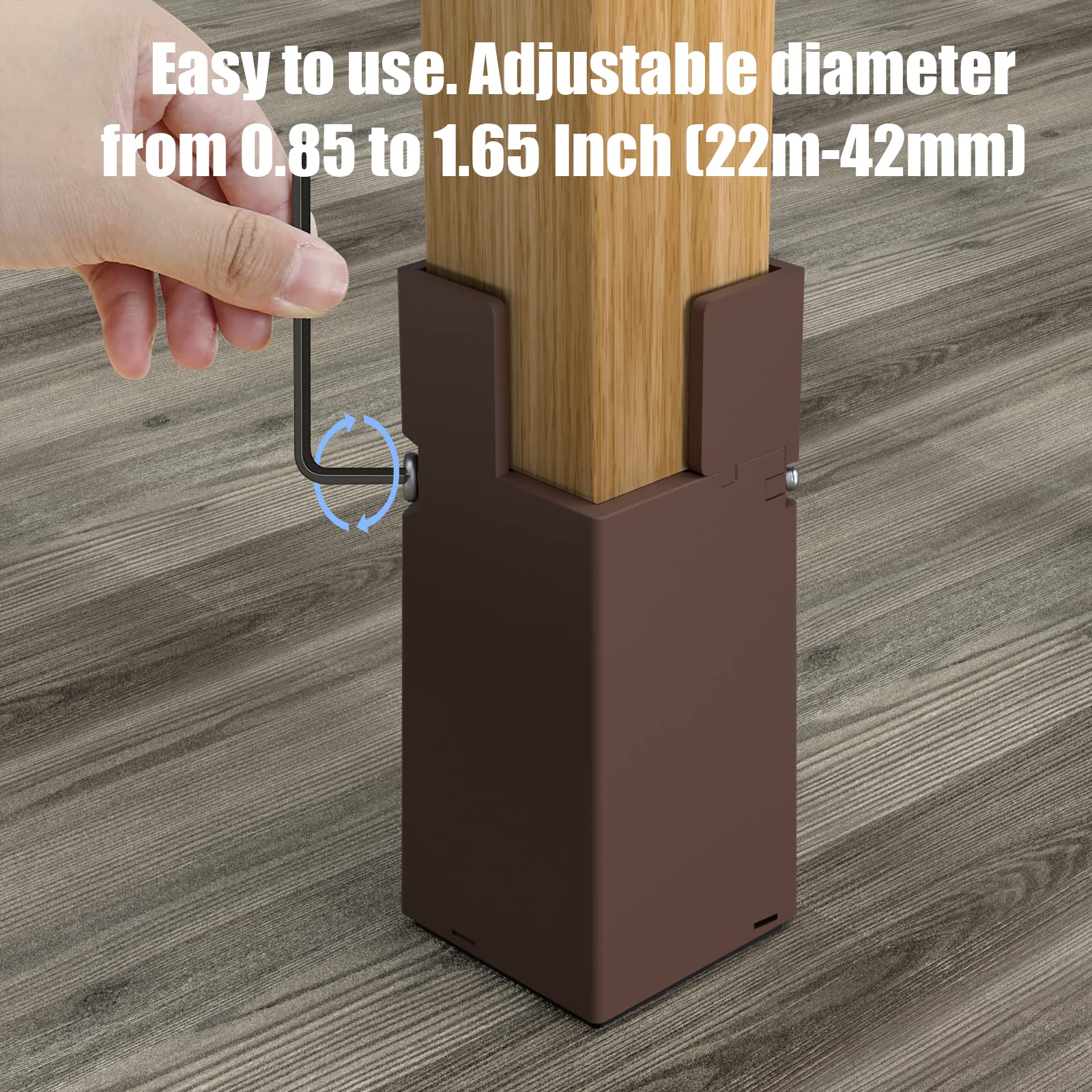 Sephyroth bed risers enable easier access and cleaning under furniture.