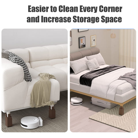 Sephyroth bed risers fit most upright legs 0.8 to 1.6 inches.