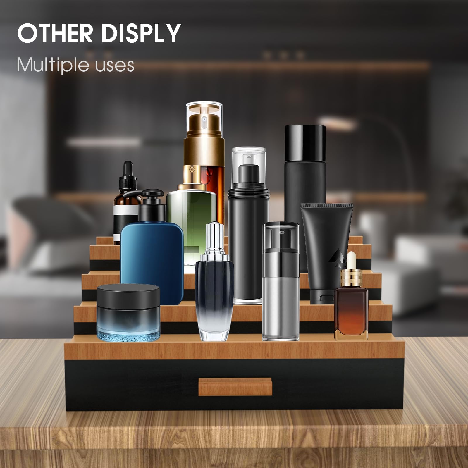Sephyroth Cologne Organizer dressing table setup enhances decor and organization.