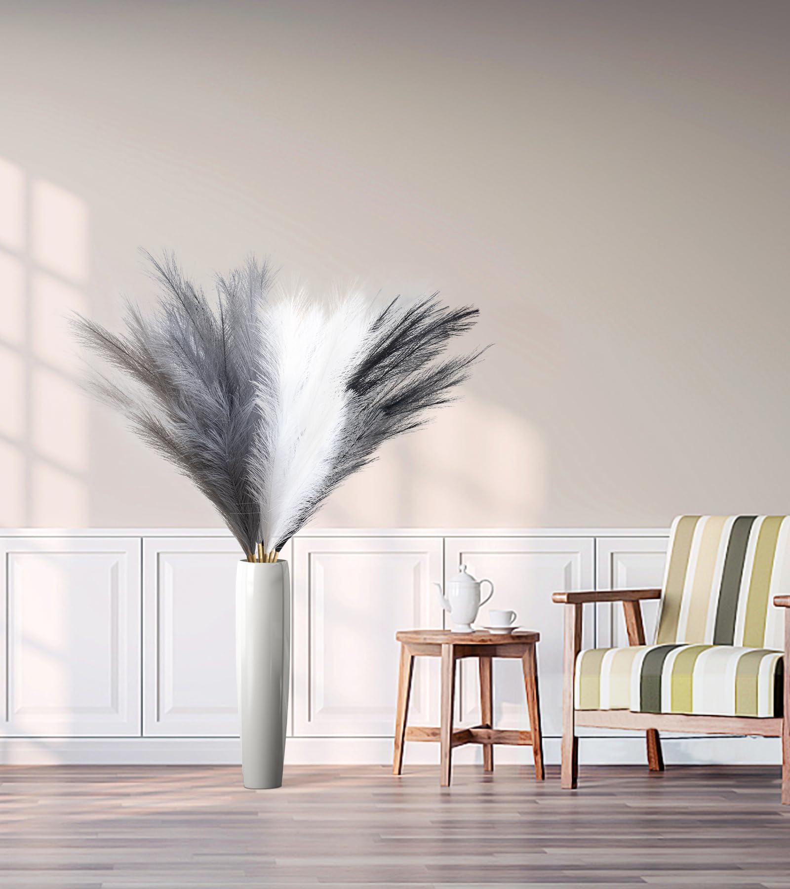 SeptCat pampas grass wedding aisle decor adds whimsy without real stems.